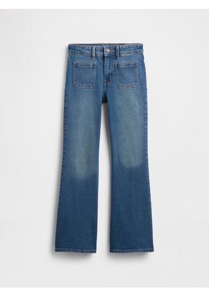 Kız Çocuk Mavi High Rise '70s Flare Jean Pantolon
