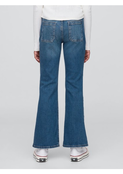 Kız Çocuk Mavi High Rise '70s Flare Jean Pantolon
