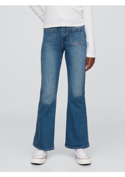Kız Çocuk Mavi High Rise '70s Flare Jean Pantolon
