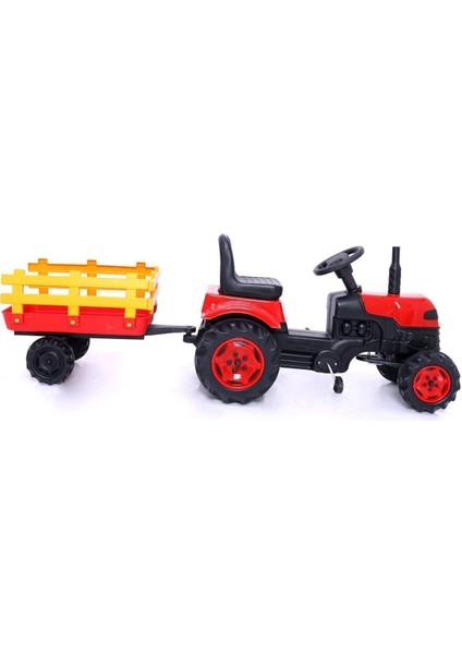 Pedallı Oyuncak Kırmızı Römorklu Traktör Pedallı Araba fiyatları