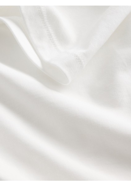 Kadın Beyaz Supima® Pamuk Relaxed T-Shirt modelleri