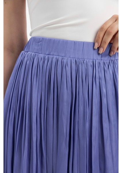 Crinkle Beli Geniş Lastikli Comfort Etek-Içi Viskon Astarlı
