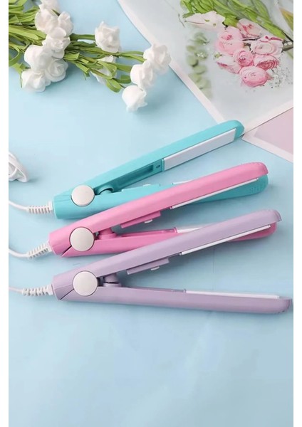 Mini taşınabilir saç düzleştirici, pratik ve hafif tasarım, seramik plakalı, kolay kullanım
