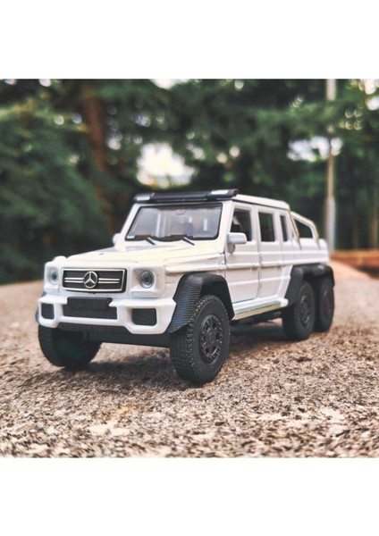 G63 Amg 6x6 Koleksiyon Metal Araba 12CM Lüks Araba Beyaz