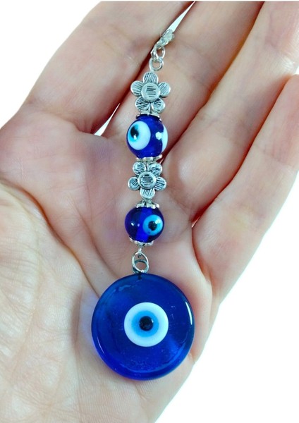 Çift Taraflı Nazar Boncuğu Araba Dikiz Ayna Süsü El Yapımı Metal Çiçekli Hediyelik Aksesuar modelleri