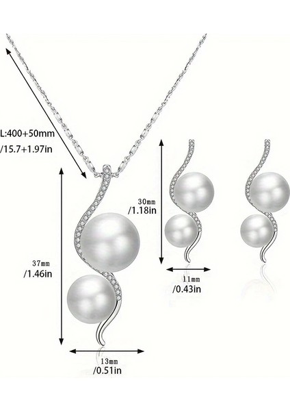 Zirkon Taşlı 2 Sıra Beyaz Inci Gümüş Takı Seti, Ahşap Kutu Içerisinde fırsatları