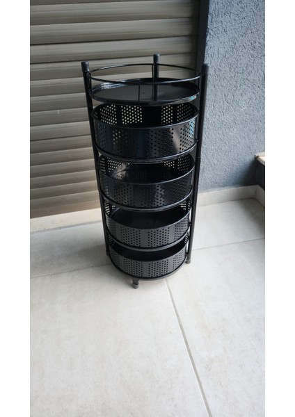 5 Gözlü Katlanabilir Metal Sebzelik Raf | Siyah Renk | 72 cm | Çok Amaçlı Düzenleyici fiyatları