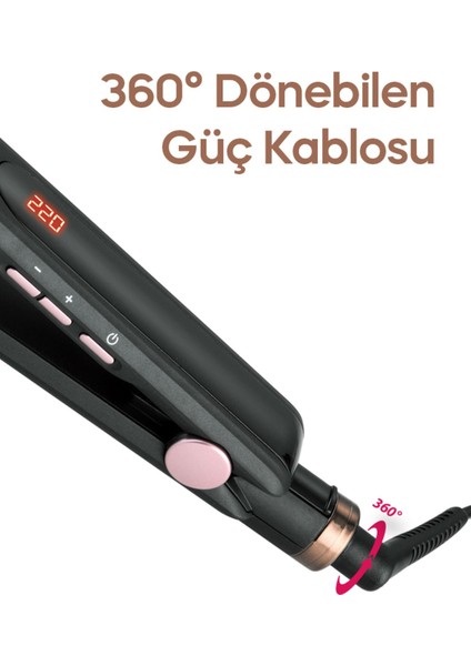 Dijital Siyah Saç Düzleştirici, seramik plakalı, parlak ve düzgün saçlar için ideal fırsatları