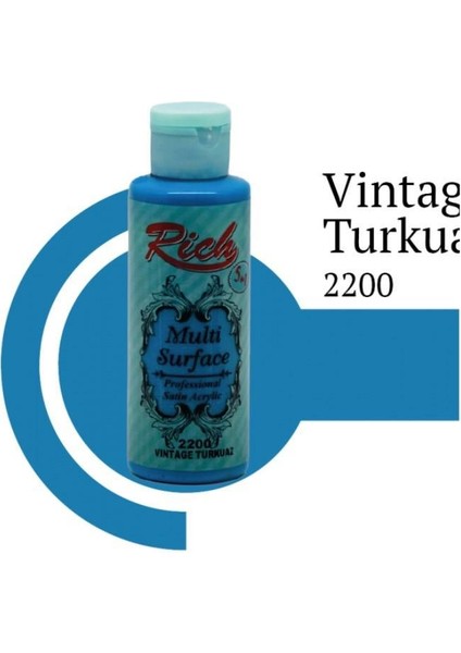 Rich Multi Surface 2200 Wintage Turkuaz Akrilik Boya 120 cc