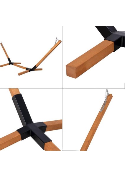 Hamak Ayağı Ahşap Bağlantı Parçaları 80X80X2 mm Profil 4 Parçadan Oluşmaktadır. Siyah Renk, Ürün Içerisinde Ahşap Mevcut Değildir..