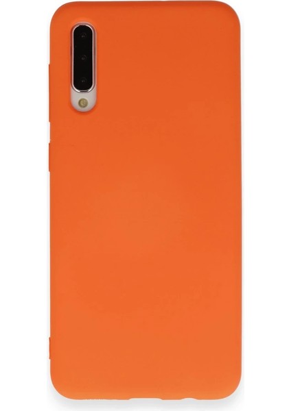 Samsung Galaxy A70 Kılıf Nano Içi Kadife Silikon - Turuncu Inslm