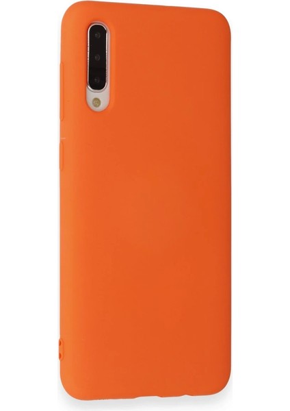 Samsung Galaxy A70 Kılıf Nano Içi Kadife Silikon - Turuncu Inslm