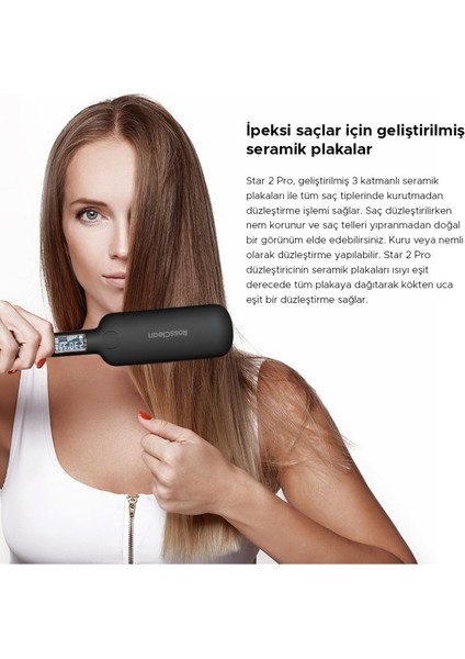Işıl Işıltılı Led Ekranlı Seramik Plaka Saç Düzleştirici Siyah fırsatları