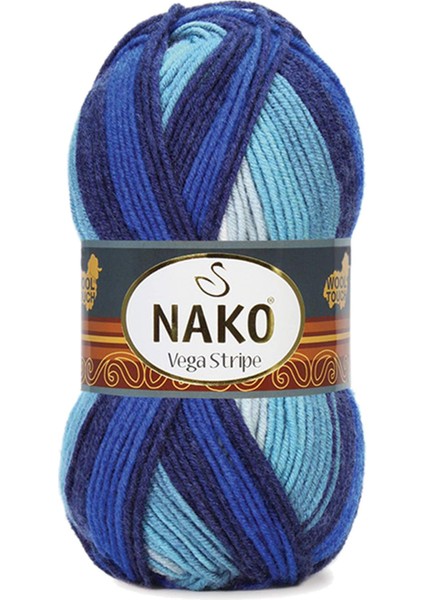 5 Adet Vega Stripe Premium Akrilik El Örgü Ipi Yünü No: 82423 fırsatları