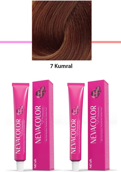 2'li Set Premium 7 Kumral - Kalıcı Krem Saç Boyası 2 x 50 G Tüp