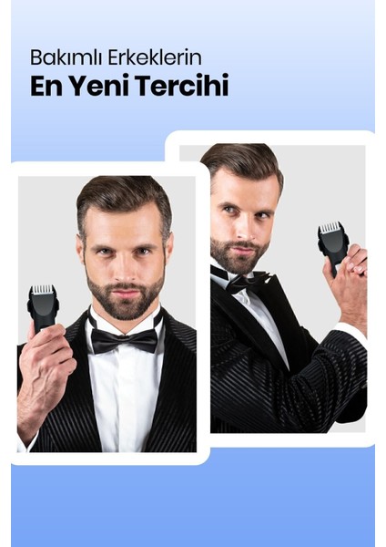 Paslanmaz Çelik Çok Fonksiyonlu Kablosuz Sakal ve Saç Şekillendirici Siyah