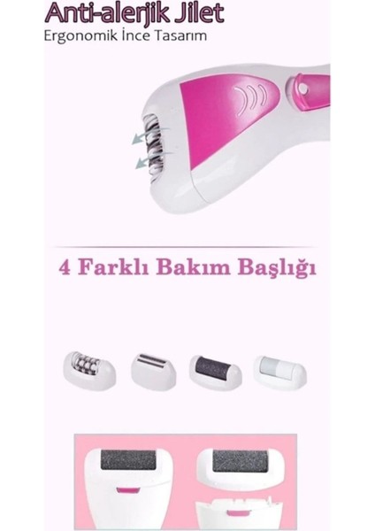 Çok fonksiyonlu, kablosuz, su geçirmez epilasyon ve topuk bakım cihazı modelleri