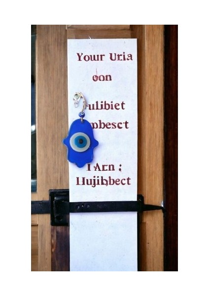 Nazar Boncuklu Şeffaf Mavi Fatma Ana Bereket Eli Cam Duvar Süsü modelleri