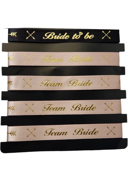 Bride To Be Team Bride Yazılı Pembe Nedime Bileklik