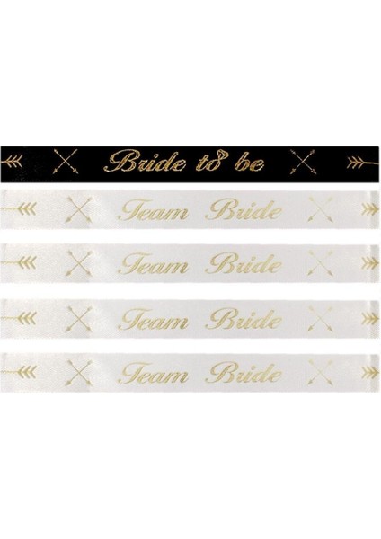 Bride To Be Team Bride Yazılı Beyaz Nedime Bileklik
