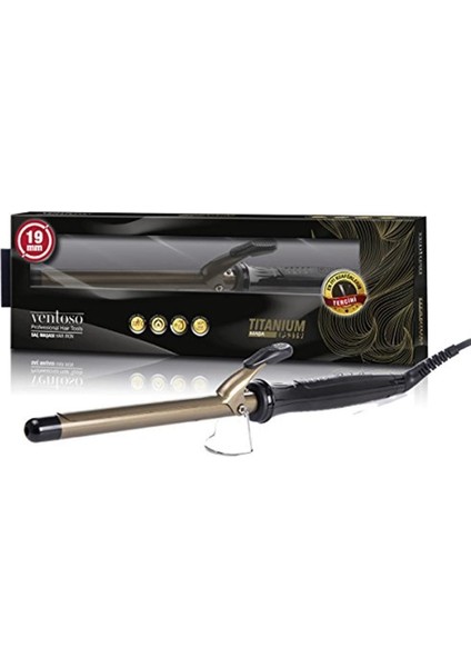 Titanyum Kaplı Profesyonel Saç Maşası, 19 mm, 220°C, dayanıklı ve şık tasarım