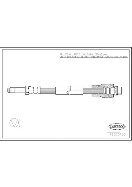 Fren Hortumu Arka Mercedes Sprınter B906 B907 . Vw Crafter 30-35-50