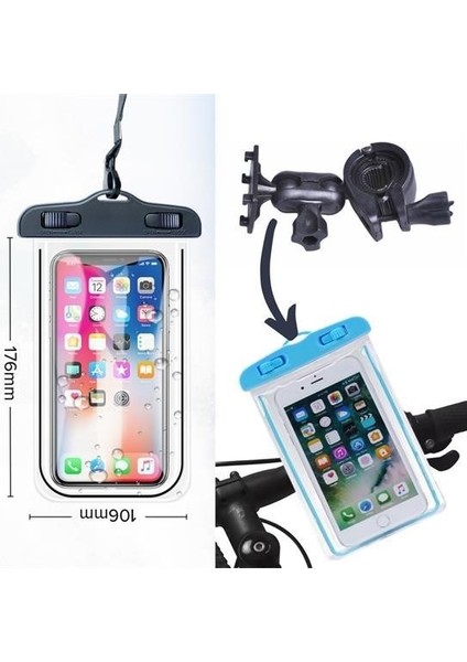 ® Bisiklete Takılan Su ve Yağmur Gerirmez Telefon Kılıfı Universal