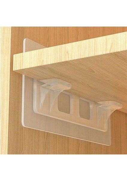 ® Dolap Içi Raflar Için 4'lü Plastik Güçlü Yapışkanlı Raf Destek Aparatı