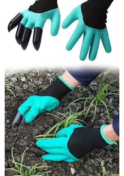 ® Toprak Kazma Ekme Çapalama Için Korumalı Bahçe Bahçivan Eldiveni