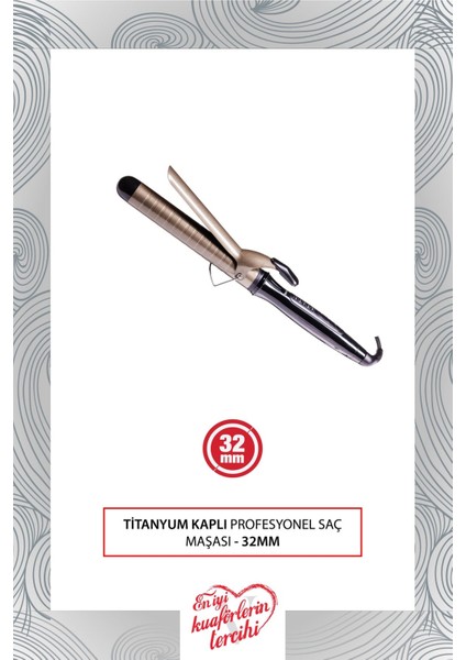 Titanyum Kaplı 32mm Profesyonel Saç Maşası ve Isıya Dayanıklı Maşa Eldiveni fırsatları