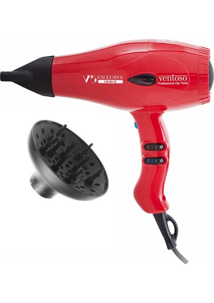 V5 Exclusive 2500W Iyonik Profesyonel Saç Kurutma ve Fön Makinesi Rosso Vigolu