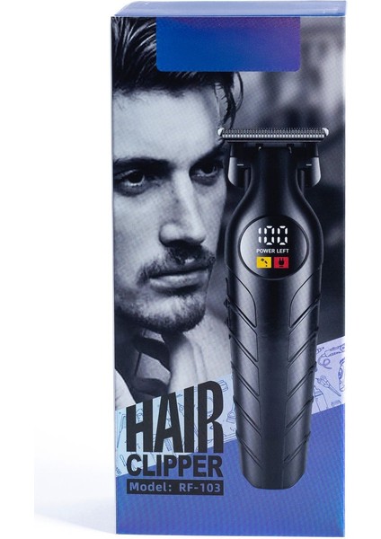 Profesyonel Saç Sakal Ense Tıraş Makinesi - Şarjlı, LED Ekranlı, USB Girişli