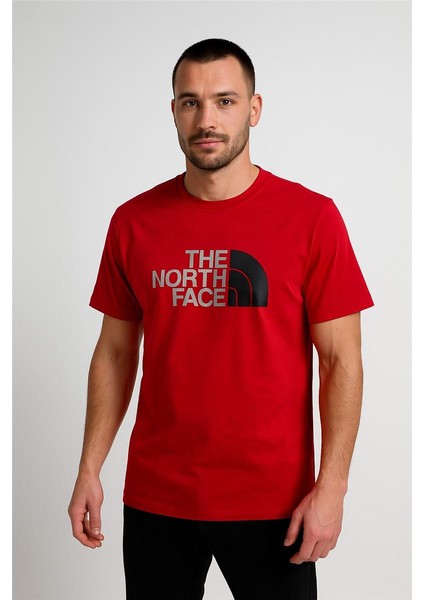 Trend Kapında The North Face Bisiklet Yaka Tshirt Kırmızı fiyatları