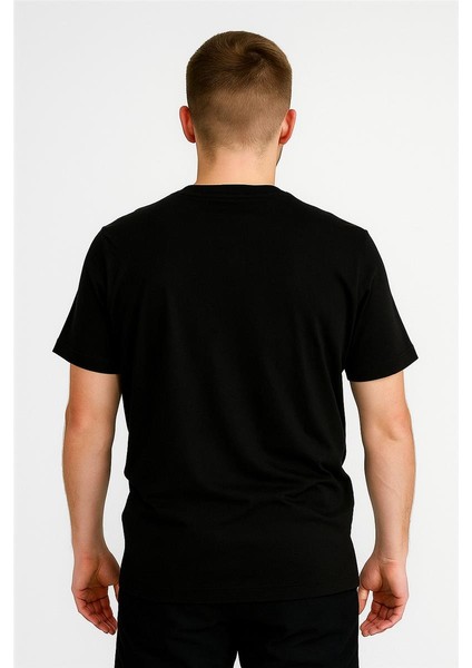 Trend Kapında The North Face Bisiklet Yaka Tshirt Siyah