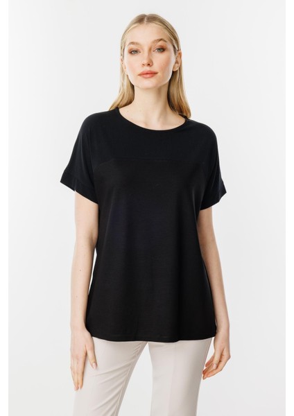 Kısa Kol Sıfır Yaka Bluz-Siyah fiyatları