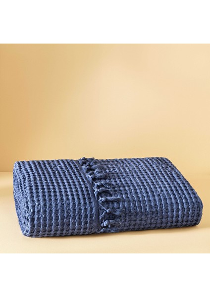 Taç Butik Bodrum Pike Pamuk Çift Kişilik Pike Lacivert