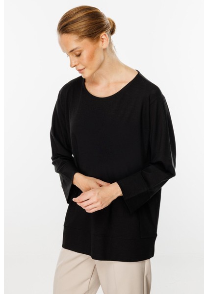 Cepli Tunik Bluz-Siyah