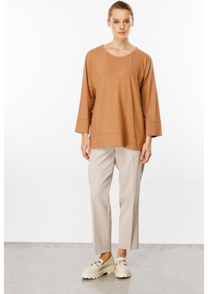Cepli Tunik Bluz-Tütün