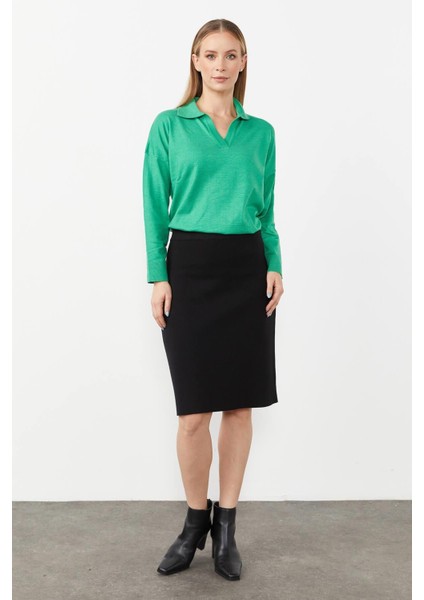 Gömlek Yaka Triko Bluz-Benetton