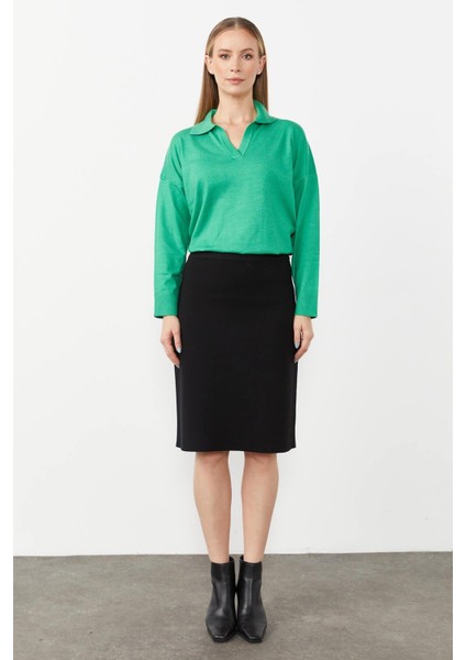 Gömlek Yaka Triko Bluz-Benetton fiyatları