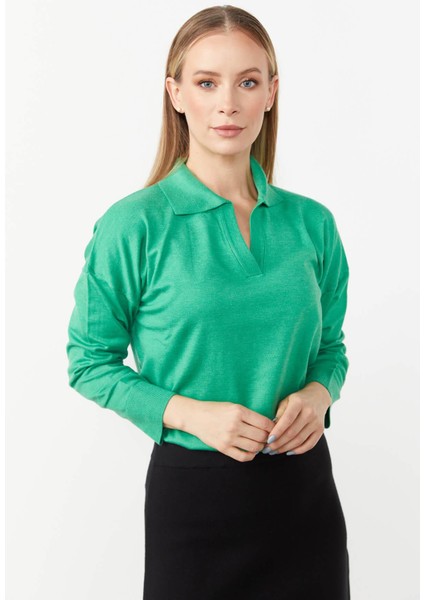 Gömlek Yaka Triko Bluz-Benetton fırsatları