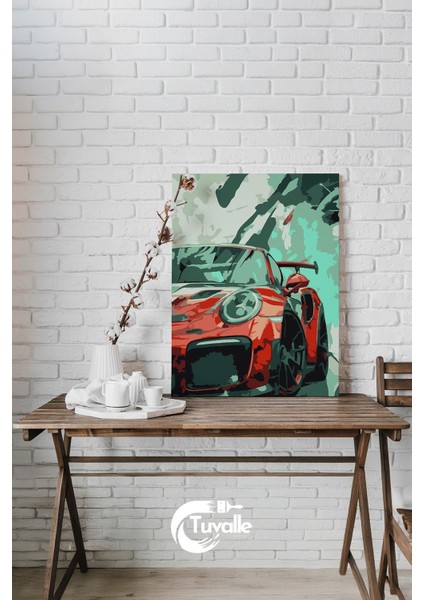 Asfaltın Kralı Sayılarla Boyama Seti, Hobi Seti, 40X50 Tablo, Fırça Boya, Numaralı Tuval