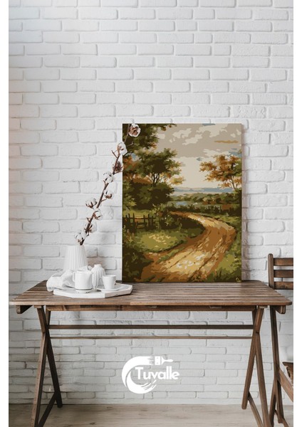 Köyümüzün Güzel Yolu Sayılarla Boyama Seti, Hobi Seti, 40X50 Tablo, Fırça Boya, Numaralı Tuval fiyatları