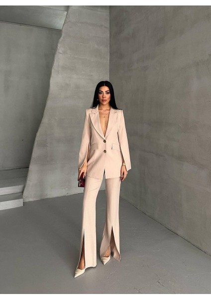 Gold Düğmeli Açık Yırtmaç Kollu-Paçası Açık Yırtmaçlı Ceket-Pantolon Takım fiyatları