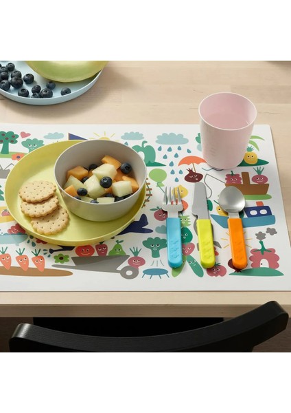 Smaska Çocuk Çatal Bıçak ve Turuncu Saklama Kabı Seti 4 Parça