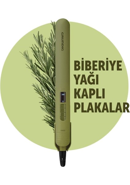 Doğal Bitkisel Yağ ile Saç Düzleştirici ve Bukle Seti, Seramik Plaka, 220°C modelleri
