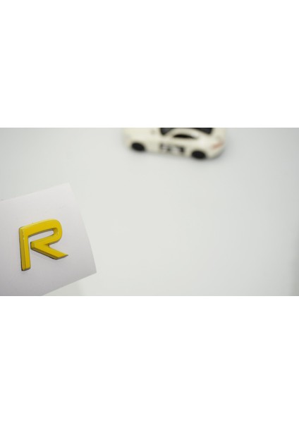 R Rozet Sarı 2.2cm Bagaj Yazı Logo Arma Volvo ile Uyumlu