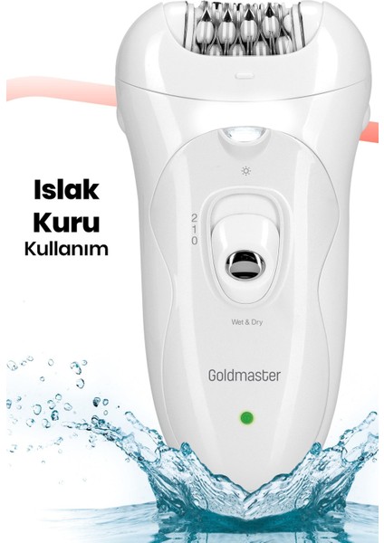 İkili LED Işıklı Şarjlı Islak Kuru Epilatör ve Masaj Başlığı fiyatları