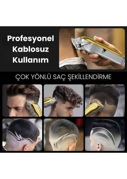 Boost 3 Gold Ayarlanabilir Başlıklı Dijital Göstergeli Şarjlı Profesyonel Saç Kesim Makinesi