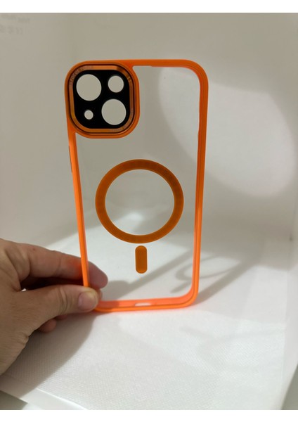 Iphone 15 Plus Pixel Magsafe Turuncu